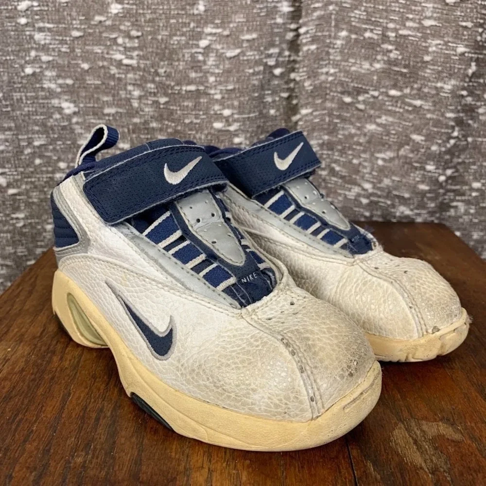 Vintage Nike Toddler Infant Hook and Loop Shoes Blue/White Logo Size 10.5C